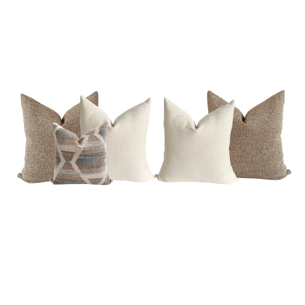 Sectional Chaise Sofa Pillow Combo | 'Desert Lilly'