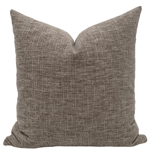 Fawn Tweed Pillow Cover - square size, woven crosshatch polyester upholstery fabric, indoor decorative pillow