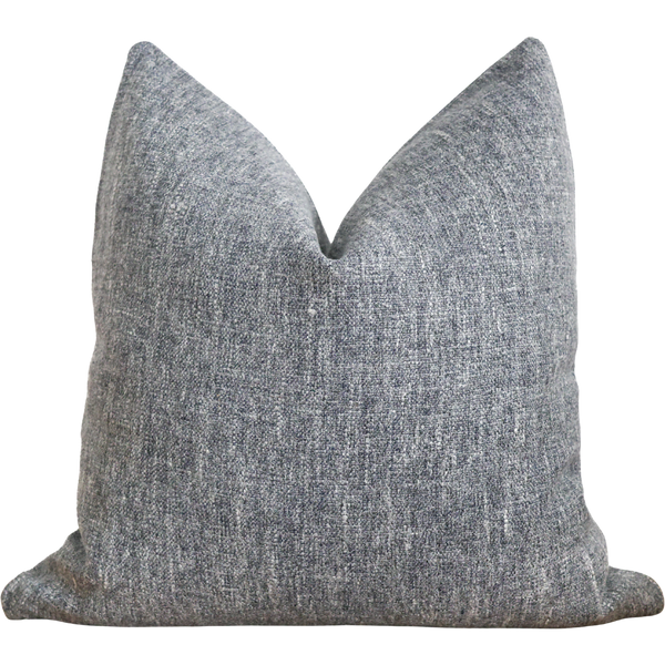 Gray textured pillow on a white background