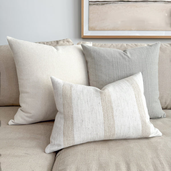 Reflection Stripe | White Pillow Cover