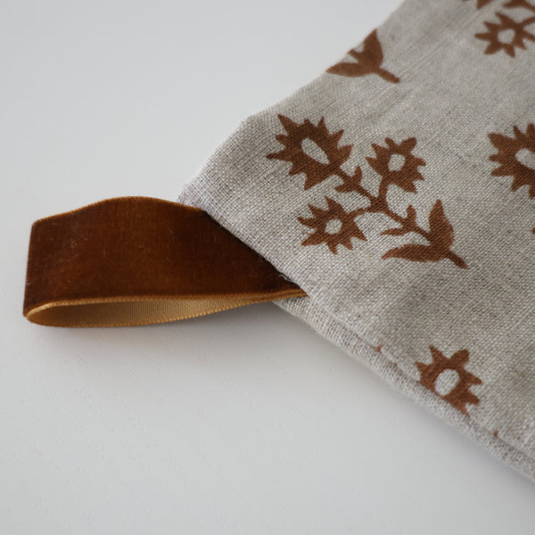 Russet Floral Christmas Stocking | Large Minimal Design