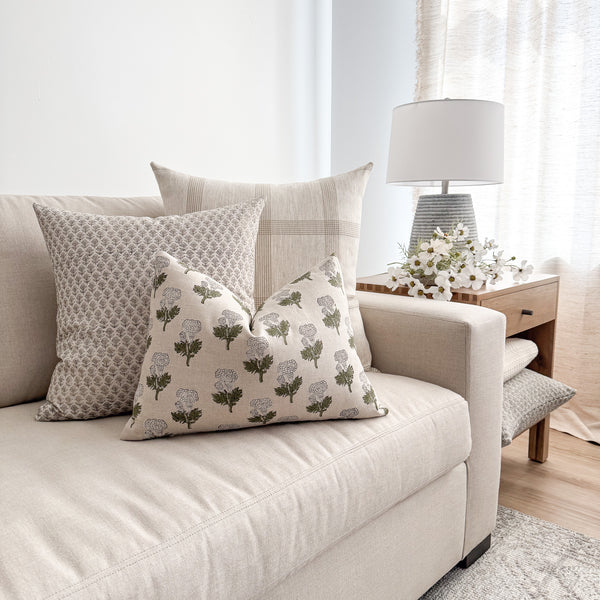 Wild Flower Block Print Pillow Cover