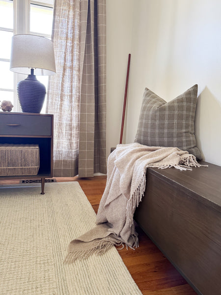 Tailored Check | Truffle Pillow Cover