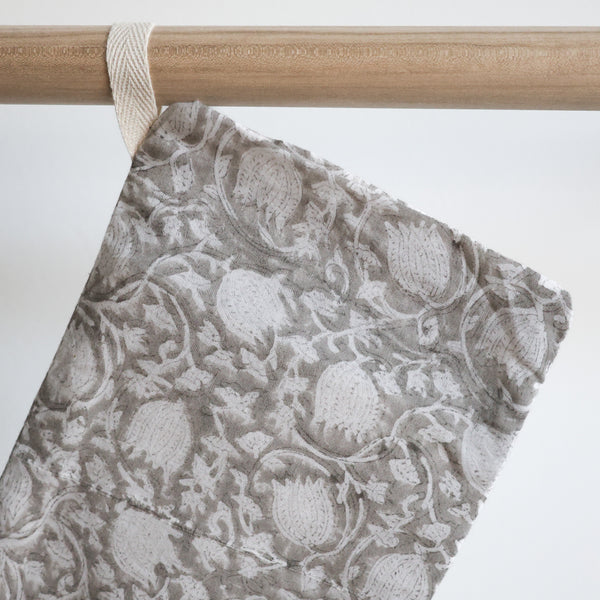Greige Floral | Gray Small Minimal Style Stocking