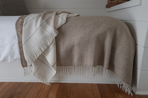 Recycled Wool Blend Throw | Beige