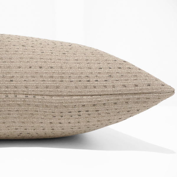 Close-up texture detail of Oatmeal Flecked Pillow Cover showing fine flecked dash weave.