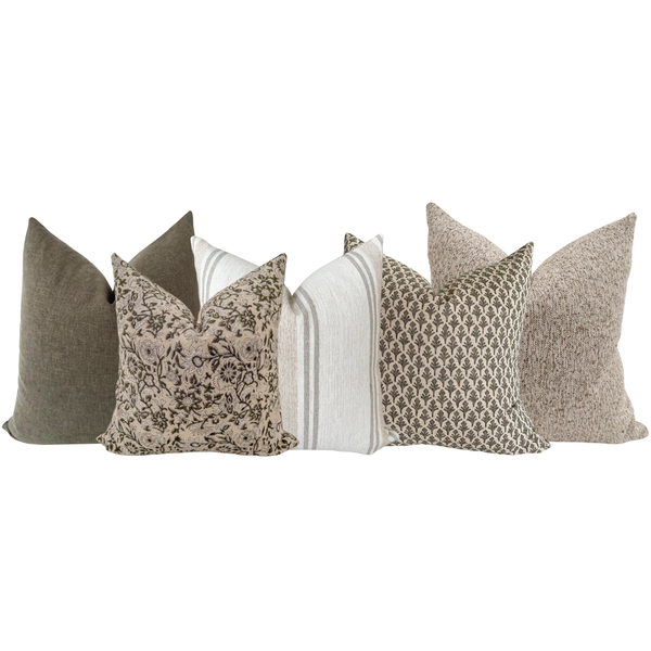 Sectional Caise Sofa Pillow Combo | 'Olive Harmony'
