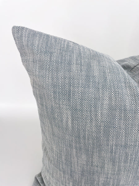 Textured Blue Woven Pillow Cover