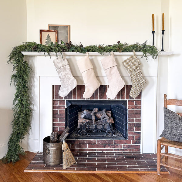 Damask Neutral Holiday Stocking NLS.XX111