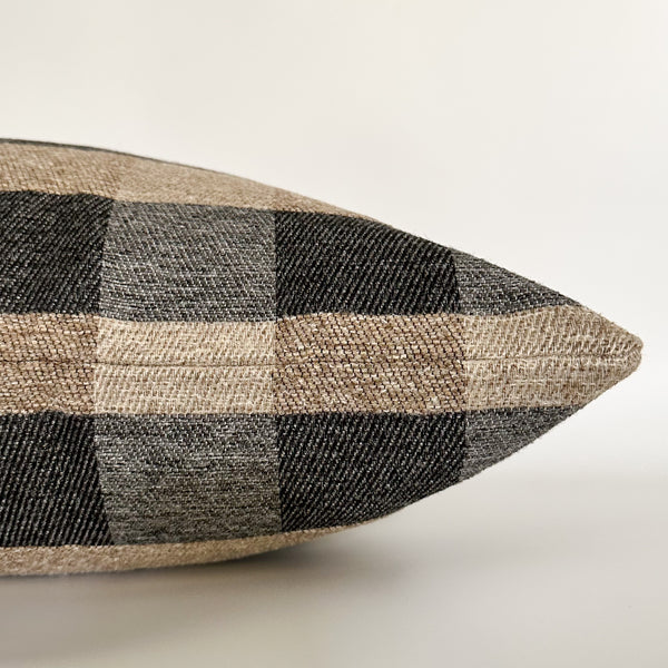 Brown Black Checkered Pillow Cover