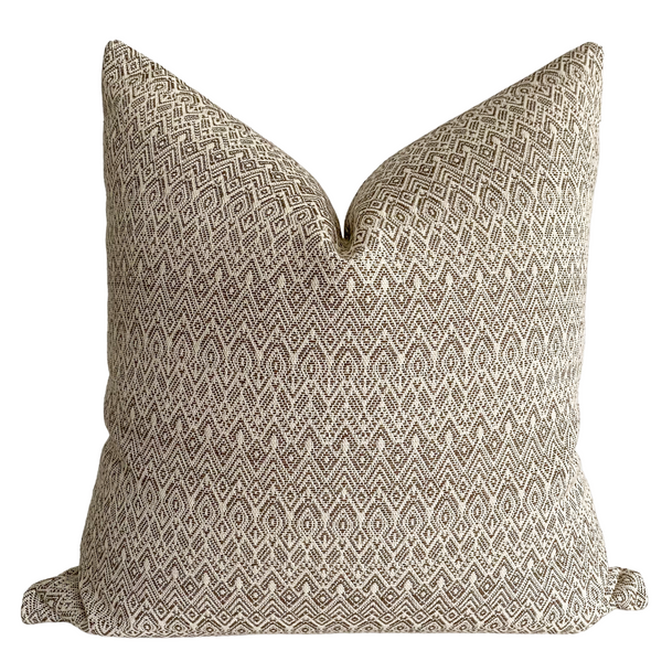 Brown Throw Pillow, Brown Pillow Cover, Bed Pillow Arrangements, Pillow, Hackner Home, Modern Throw pillows, Curated Pillows, Handmade Pillows, Handmade Pillows, Wholesale Pillows, Made in USA Pillows, Hackner Home Pillows